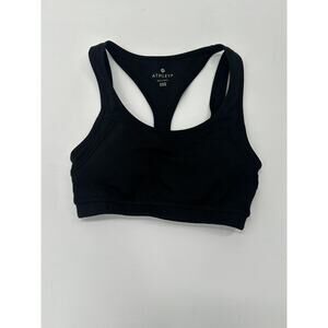 Athleta Triple Dare Black Sport Bra Xxsmall Racer Back Athletic Padded